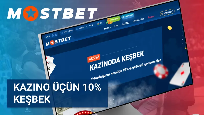 Azərbaycanın Mostbet kazinosunda 10% keşbek