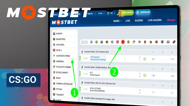 Mostbet Azərbaycanda CS:GO mərcləri
