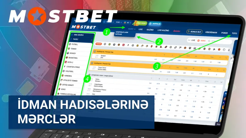 Mostbet saytında idman mərcləri xətti